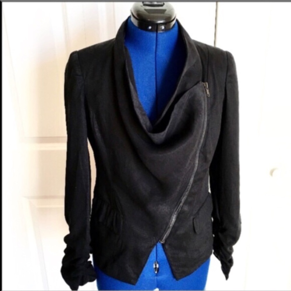 Black Asymmetrical Zipper Jacket